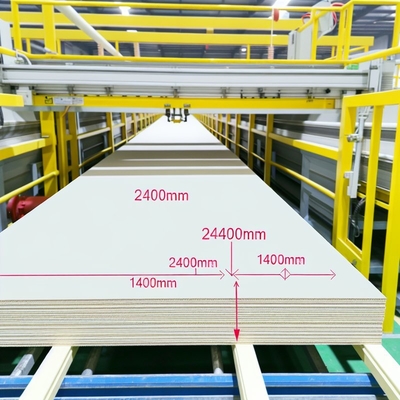 Línea de producción de tableros de fibrocemento ignífugos con 2400 mm de largo y 1200 mm de ancho