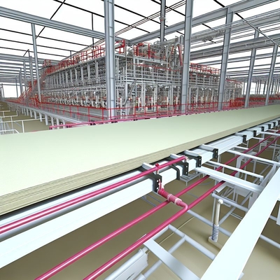 Línea de producción de tableros de fibrocemento ignífugos con 2400 mm de largo y 1200 mm de ancho