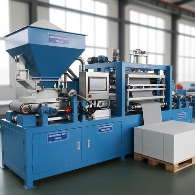 Máquina de cartón azul totalmente automática para la fabricación de cartón, materia prima de entrada perlita, diseñada para un funcionamiento continuo y cartón uniforme