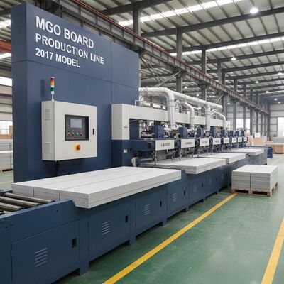 Línea de producción de tableros de MgO con modelo del año 2017 y color de producto ajustado para la fabricación de tableros duraderos